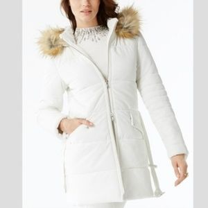 INC White Puffer Coat Jacket NEW unused